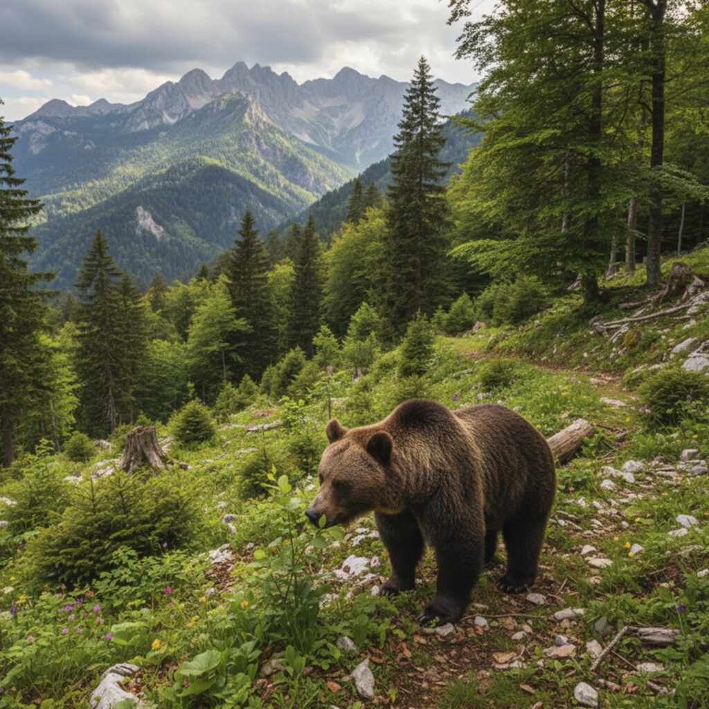 Nationalpark Abruzzen: Marsikanischen Braunbären im Wald
